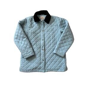 L.L. Bean Thermore Quilted Field Jacket, womens Small, Green/Teal; Vintage style